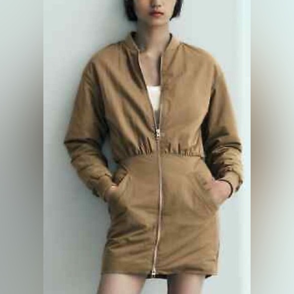 Zara Dresses & Skirts - Zara Camel Long Sleeve Dress
